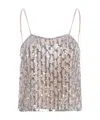 Forte Forte Sequin-embellished Sleeveless Top In Neutral