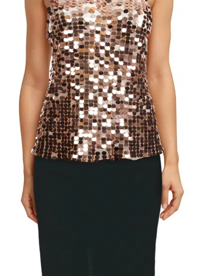 Pre-owned Forte Forte Sequin-embellished Top For Women In Rose Gold