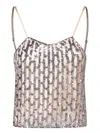 Forte Forte Sequined Mesh Sling In Metallic