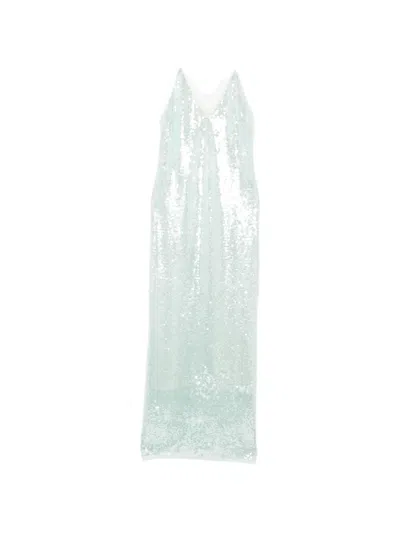 Forte Forte Slip Dress Liquid Sequins In Blue