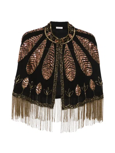 Forte Forte Sequin-embellished Fringed Jacket In Black