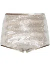 Forte Forte Sequinned High-waist Shorts In Silver