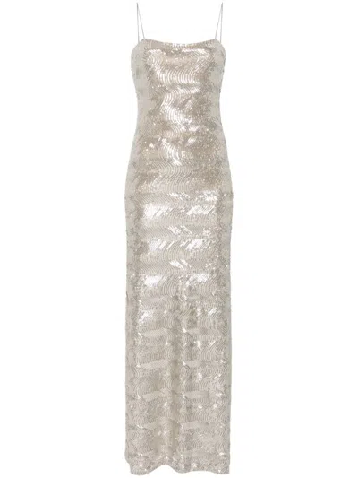 Forte Forte Sequinned Maxi Dress In Silver