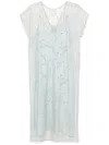 Forte Forte Embroidered Tulle Long Dress In Blue