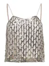 Forte Forte Sequined Tulle Tank Top In Grey