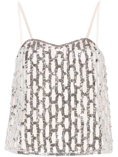 Forte Forte Sequin-embellished Sleeveless Top In Silver