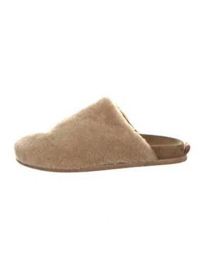 Pre-owned Forte Forte Shearling Mules In Neutral