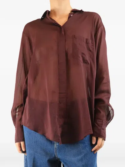 Pre-owned Forte Forte Sheer Chest-pocket Shirt In Red