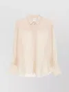 Forte Forte Sheer Long Sleeve Buttoned Cuff Shirt In Neutral