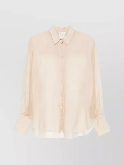 FORTE FORTE SHEER LONG SLEEVE BUTTONED CUFF SHIRT