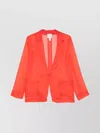 Forte Forte Orange Jacket With Classic Lapels And Patch Pockets On The Front In Semi-transparent Silk Woman