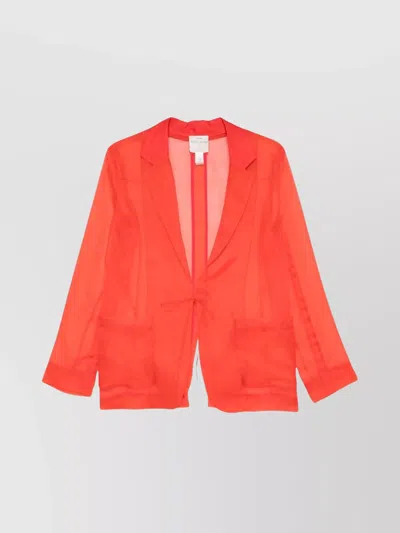 FORTE FORTE SHEER SILK ORGANZA JACKET WITH POCKETS