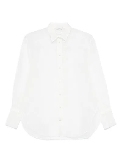 Forte Forte Sheer White Shirt With Embroidered Placket