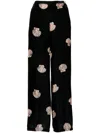 Forte Forte Shell Velvet Wide Trousers In 黑色