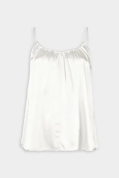 Forte Forte Shining Satin Tank Top In White In Metallic