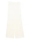 Forte Forte Shiny Anvers Satin High Waist Embroidered Pants In White