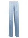 Forte Forte Tailored Blue Trousers With Subtle Pleats And Smooth Finish In Blue
