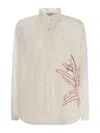 Forte Forte Motif Embroidered Buttoned Shirt In Animal Print