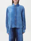 Forte Forte Velvet Denim Overshirt In Blau