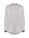 Forte Forte Long-sleeved Shirt In Grigio Perla