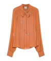 Forte Forte Shirt In Georgette With Carrousel Des Sylphes Embroidery In Orange