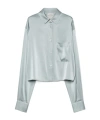 Forte Forte Shirt In Stretch Silk Satin In Gray