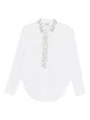 Forte Forte White Cotton Shirt With Gold Crescent Studs In White