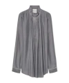 Forte Forte Shirt With A Funnel Neck In Habotai Silk In Gray