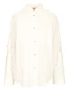Forte Forte En Fleur Embroidered Poplin Shirt In White