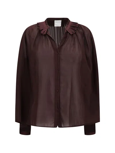 FORTE FORTE SHIRT WITH FRINGED COLLAR