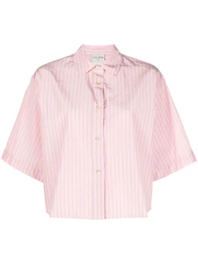 Forte Forte Short-sleeve Striped Shirt In Petalo
