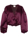 Forte Forte V-neck Oversized Cropped Top In Red