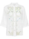 FORTE FORTE FORTE_FORTE HALF-SLEEVED VOILE SHIRT WITH EDEN EMBROIDERY