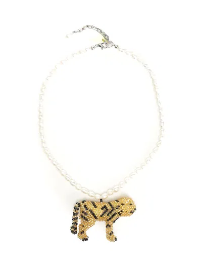 Forte Forte Short Beaded Necklace In F47m.9002 Red Tiger