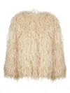 Forte Forte Short Kimono-inspired Jacket In Eco-friendly Mongolian Faux Fur In Multi
