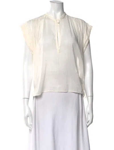 Pre-owned Forte Forte Short Sleeve Blouse In White