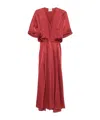Forte Forte V-neck Midi Dress In Red