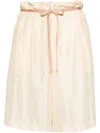 Forte Forte Wide-leg Silk Shorts In Beige
