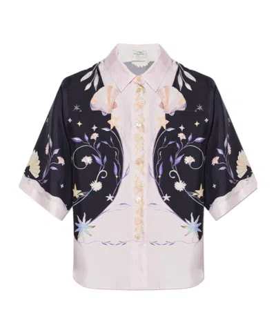 Forte Forte Seashell-print Short-sleeves Shirt In Black