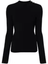 Forte Forte Shoulder-button Ribbed Jumper In Blue