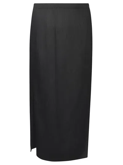 Forte Forte Side Slit Elastic Waist Skirt In Black