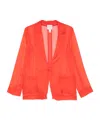 Forte Forte Orange Jacket With Classic Lapels And Patch Pockets On The Front In Semi-transparent Silk Woman In Orange