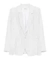 Forte Forte Embellished Double-breasted Silk Jacket With Button Detailing In White