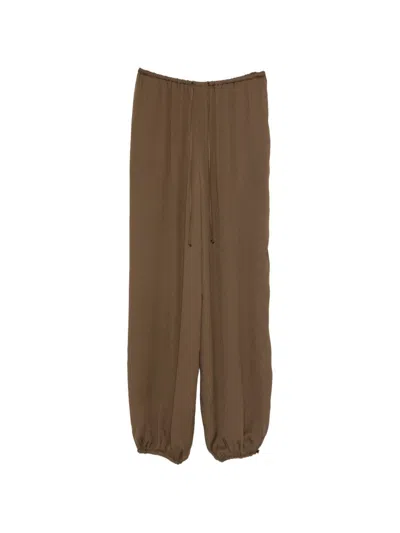 Forte Forte Silk Blend Joggers In Khaki Brown