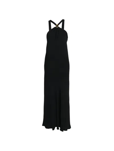Forte Forte Chic Crepe Marocaine Noir Dress In Black
