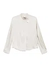 Forte Forte Silk Blend Long-sleeved Shirt With Tassel Detail In White