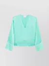 Forte Forte Silk V-necked Blouse In Green