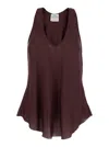 Forte Forte Bordeaux Top With V-neck And Gathered Details