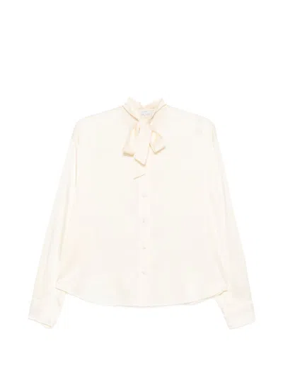 Forte Forte Silk Bow-tie Blouse In Neutral