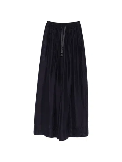 Forte Forte Silk Drawstring Palazzo Pants In Blue